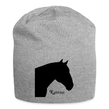 Kaltblut schwarz - Jersey-Beanie - Grau meliert - Vorne