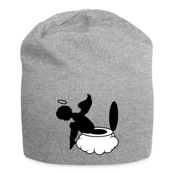 little angel sits on the clouds. Toilet - Jersey Beanie - heather grey - Front