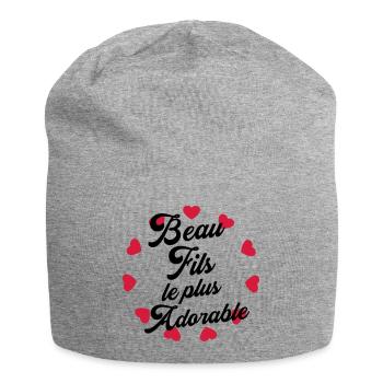 belle-fille / beau-fils / beau fils / belle fille - Bonnet en jersey - gris chiné - Devant