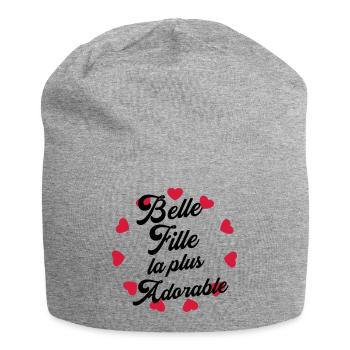 belle-fille / beau-fils / beau fils / belle fille - Bonnet en jersey - gris chiné - Devant