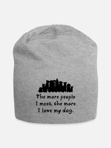 Dog love - Bonnet en jersey - gris chiné
