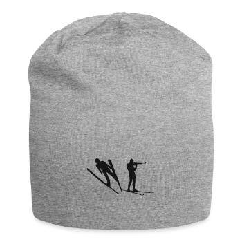 Ski Jumping Heart Ski Jumping Ski Flying Biathlon Ice - Bonnet en jersey - gris chiné - Devant