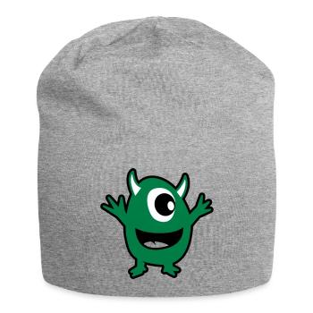grünes Monster - Jersey-Beanie - Grau meliert - Vorne