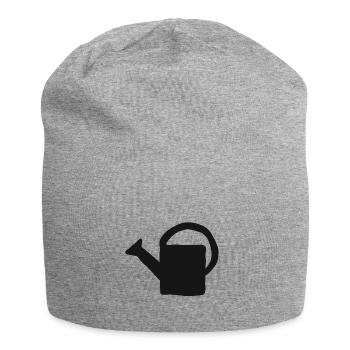 Watering can gardener garden watering gift - Jersey Beanie - heather grey - Front