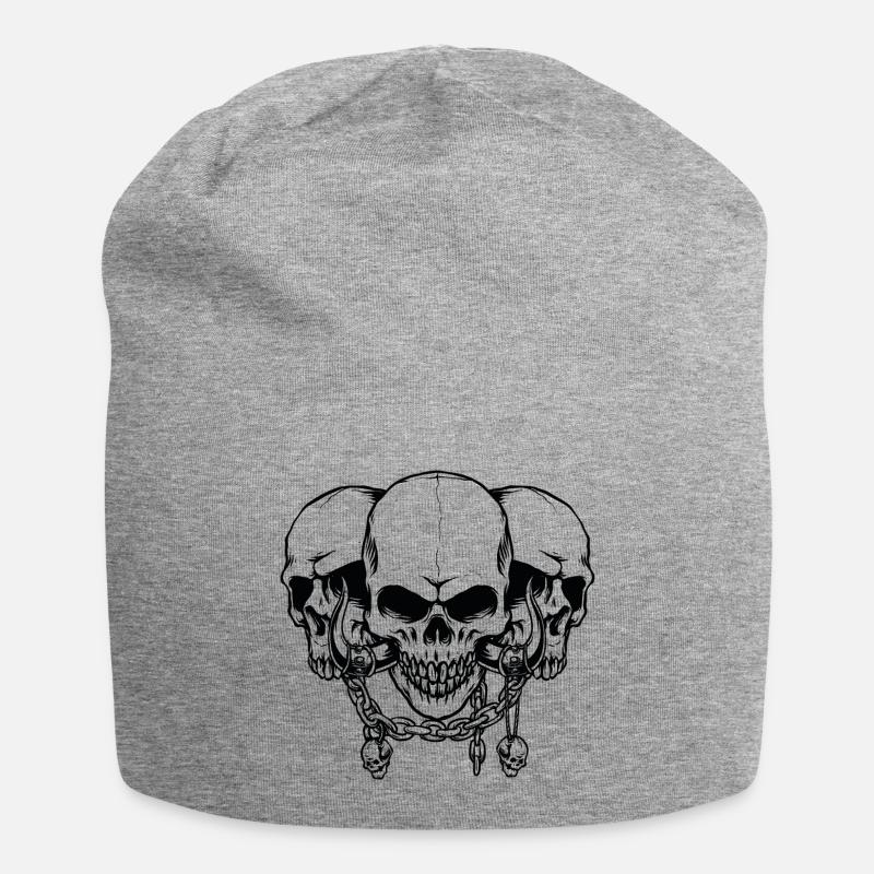 Skull, skulls with chains - Jersey Beanie - heather grey