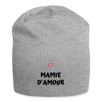 t-shirt mamie d'amour cadeau noel - Bonnet en jersey - gris chiné - Devant
