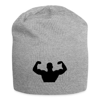 Biceps muscle fit bodybuilder musculation fitness - Bonnet en jersey - gris chiné - Devant