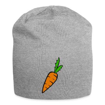 Karotte Geschenk Möhre Wurzel Gemüse Speise Gesund - Jersey-Beanie - Grau meliert - Vorne