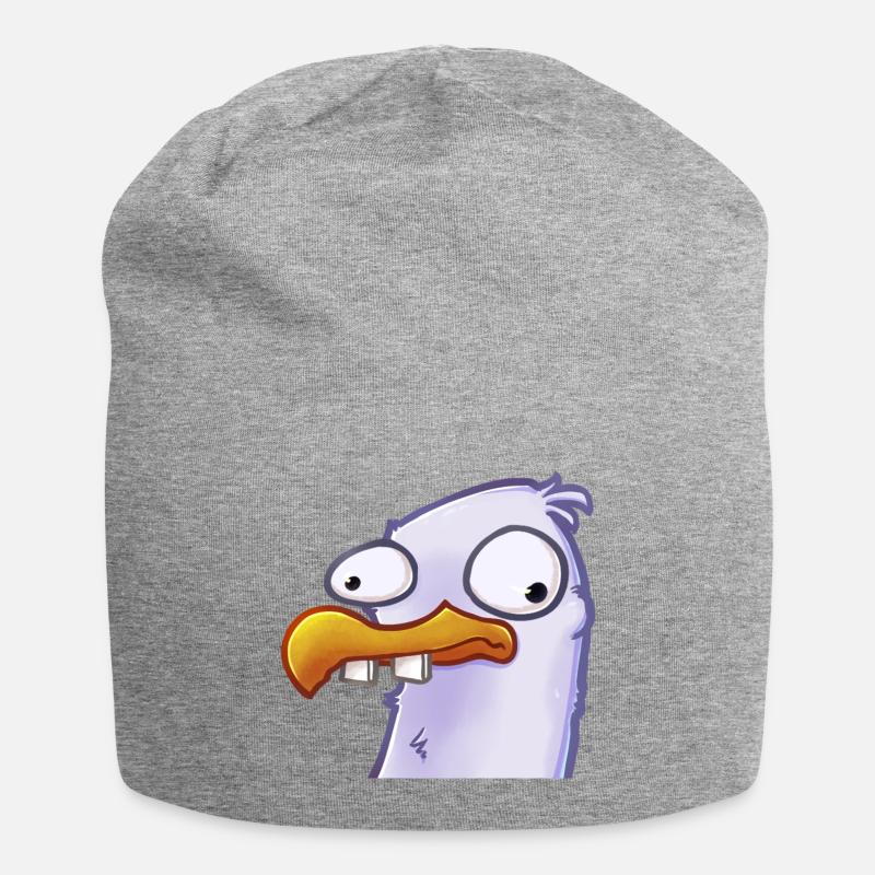 Derp-Möwe - Jersey-Beanie - Grau meliert