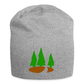 Conifer christmas tree fir tree forest fir tree - Jersey Beanie - heather grey - Front