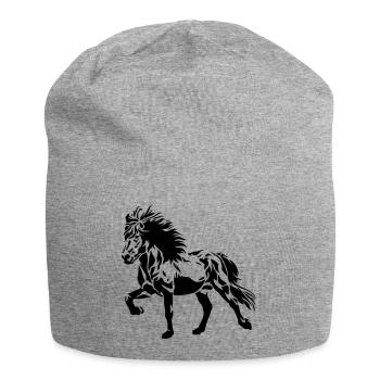 Tölting Icelandic Horse No. 4 - Jersey Beanie - heather grey - Front