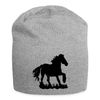 Friese im Galopp - Jersey-Beanie - Grau meliert - Vorne