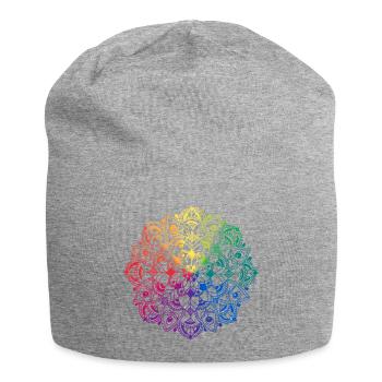 Flower Mandala - Jersey-Beanie - Grau meliert - Vorne