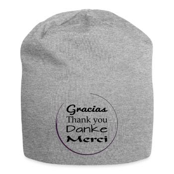 Nous disons merci, gracias, merci - Bonnet en jersey - gris chiné - Devant