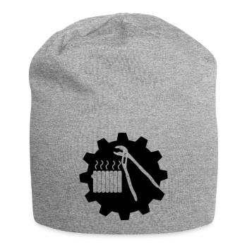 Logo de mécanicien de chauffage de travail d’équipe dans l’engrenage - Bonnet en jersey - gris chiné - Devant