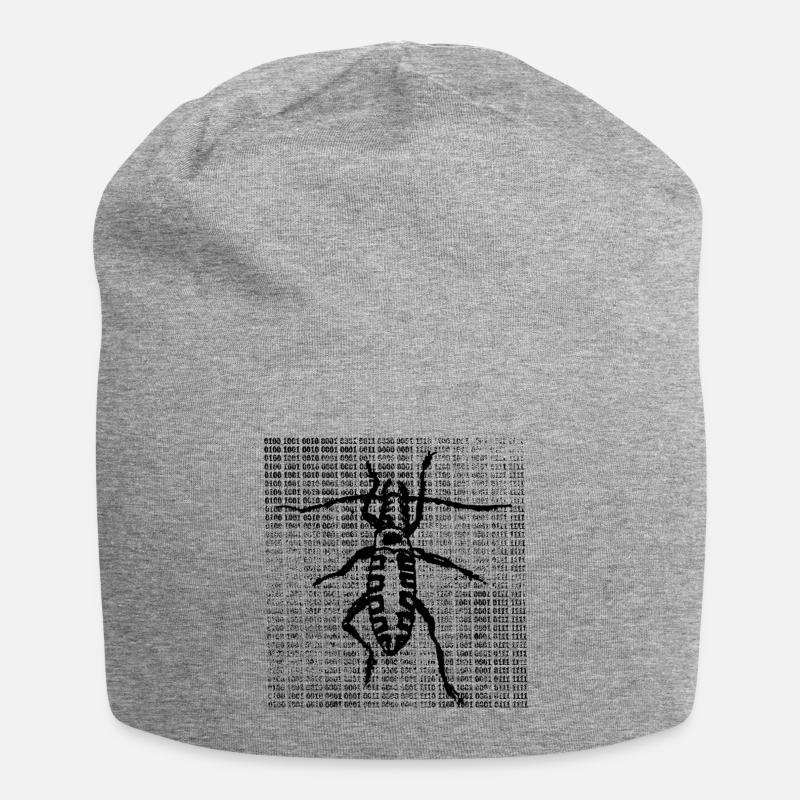 Bit worm - digital worm - Jersey Beanie - heather grey