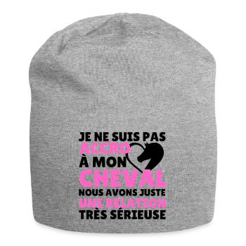 t shirt équitation humour cheval cadeau femme - Bonnet en jersey - gris chiné - Devant