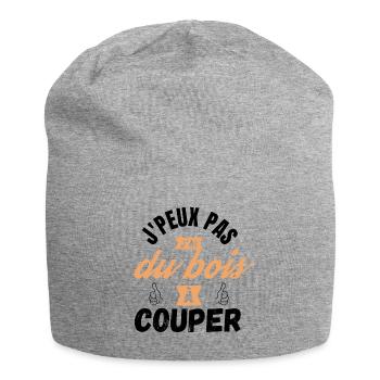 J'peux pas J'ai du Bois à Couper idée cadeau - Bonnet en jersey - gris chiné - Devant