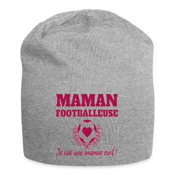 Maman footballeuse humour football cadeau foot - Bonnet en jersey - gris chiné - Devant