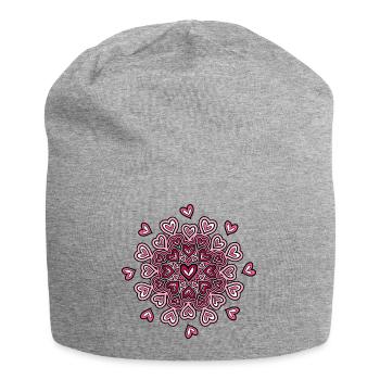 Mandala - Cœurs pour votre bien-aimé - Bonnet en jersey - gris chiné - Devant
