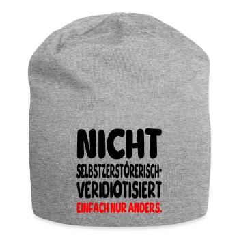 einfach nur anders - Jersey-Beanie - Grau meliert - Vorne