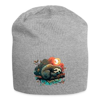 cute, sleeping sloth, sleep fashion - Jersey Beanie - heather grey - Front