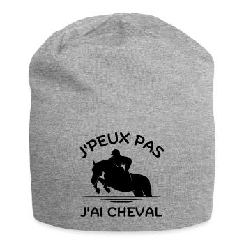 équitation, jumping, saut d'obstacles - Bonnet en jersey - gris chiné - Devant