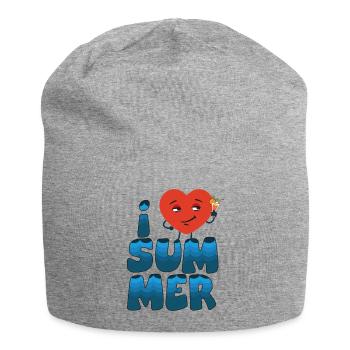 Cœur d’été 12 - Bonnet en jersey - gris chiné - Devant