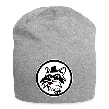 Rassiges Waschbär-Logo - Jersey-Beanie - Grau meliert - Vorne