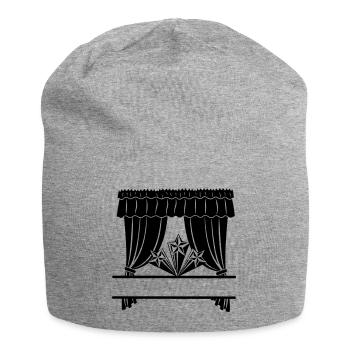 Curtains theater star with name bar - Jersey Beanie - heather grey - Front