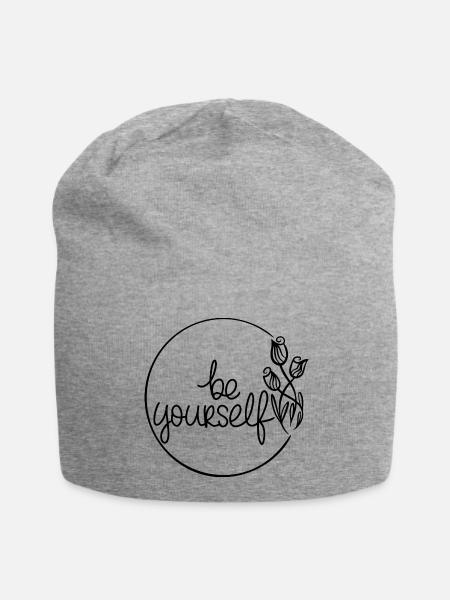 Be yourself - Jersey-Beanie - Grau meliert