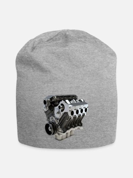 Motor Engine Grafik - Jersey-Beanie - Grau meliert