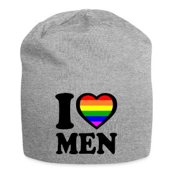 I love men - Jersey-Beanie - Grau meliert - Vorne