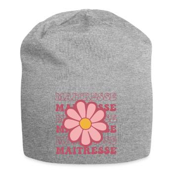 Maitresse motif floral marguerite pour maîtresse - Bonnet en jersey - gris chiné - Devant