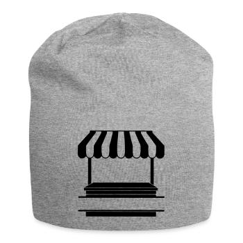 Market stall logo transparent - Jersey Beanie - heather grey - Front
