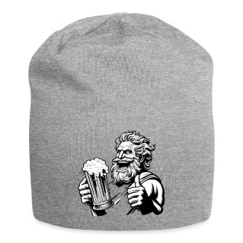 Zeus mit Bier - Jersey-Beanie - Grau meliert - Vorne