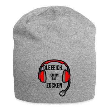 Gleich ich bin am zocken - Jersey-Beanie - Grau meliert - Vorne