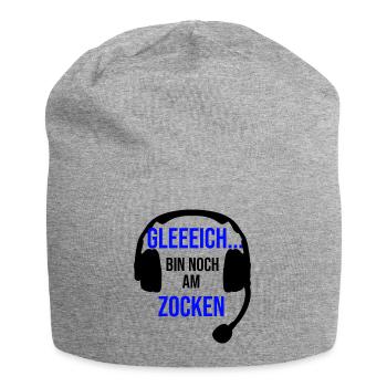 Gleich bin noch am Zocken - Jersey-Beanie - Grau meliert - Vorne
