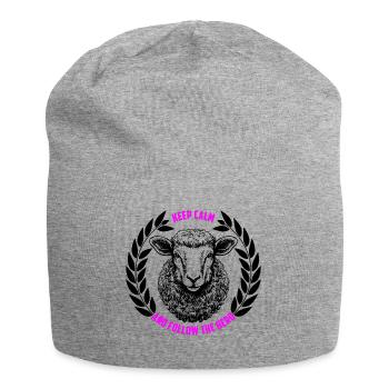 Les moutons restent calmes et suivent le troupeau - Bonnet en jersey - gris chiné - Devant