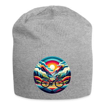 Road bike, gravel scenic landscape - Jersey Beanie - heather grey - Front
