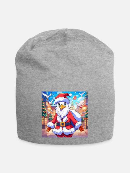 Möwe Weihnachtsmann Weihnachten Nikolaus Weihnacht - Jersey-Beanie - Grau meliert