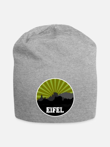 Eifel Skyline Retro - Jersey-Beanie - Grau meliert