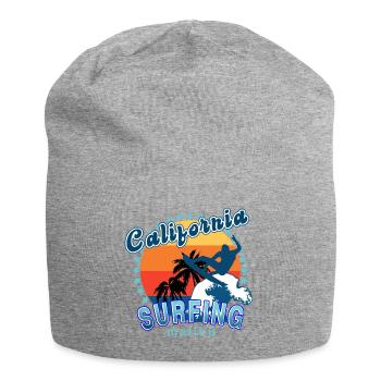 California surfing in Malibu. - Jersey Beanie - heather grey - Front