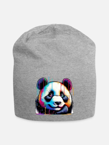 Panda - Jersey-Beanie - Grau meliert