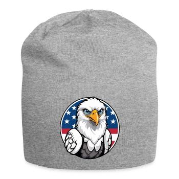 USA and USA Eagle - Jersey Beanie - heather grey - Front