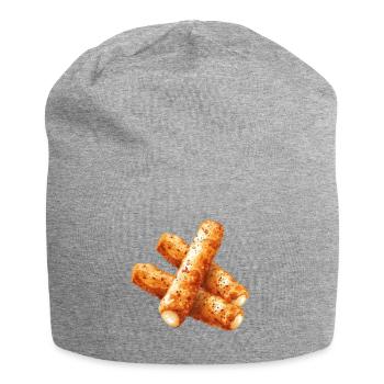 Délicieux bâtonnets de mozzarella Graphique - Bonnet en jersey - gris chiné - Devant