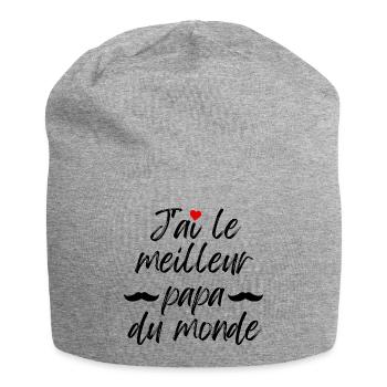 Ich habe den besten Vater der Welt - Jersey-Beanie - Grau meliert - Vorne