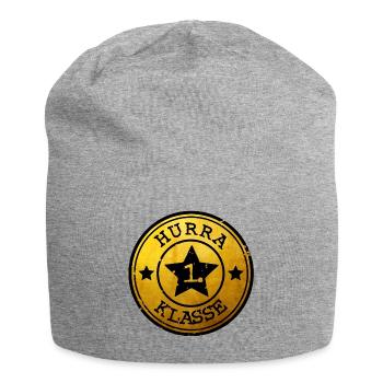 Hurrah 1st Class - Star Emblem gold black - Jersey Beanie - heather grey - Front