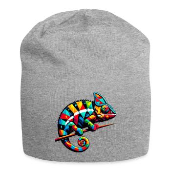 Harlequin Chameleon - Jersey Beanie - heather grey - Front