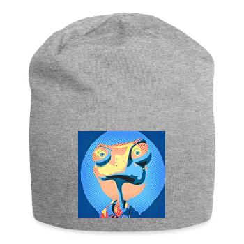 Caméléon Pop Art aux couleurs néon - Bonnet en jersey - gris chiné - Devant